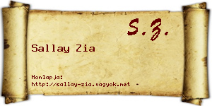 Sallay Zia névjegykártya